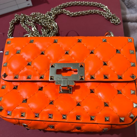 Valentino Handbags - Valentino Mini Fluo ORANGE Rockstud Spike Bag